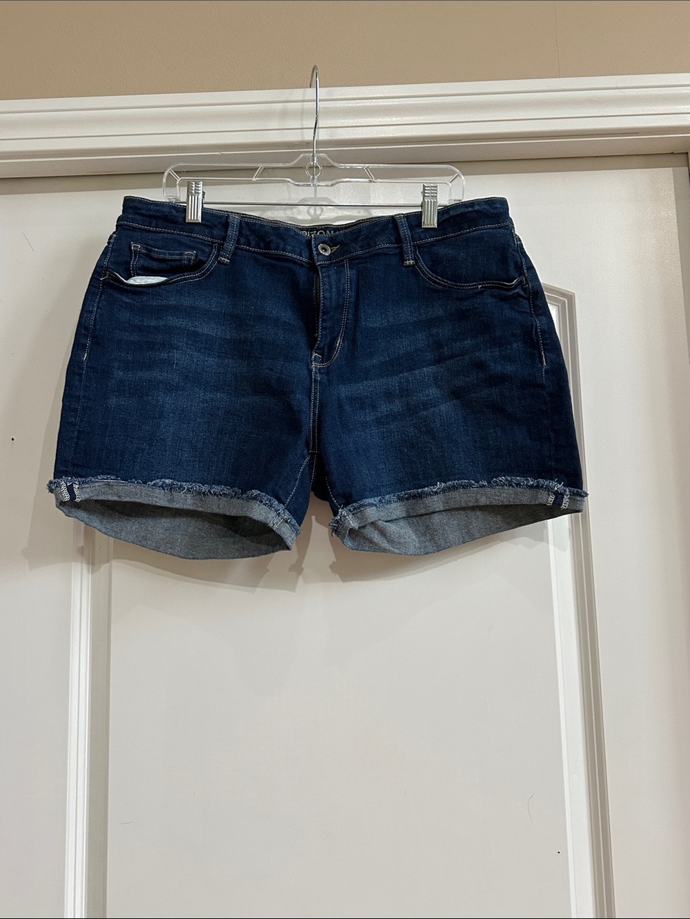 Arizona Jean Company Dark Blue Rolled Cuff Denim Shorts